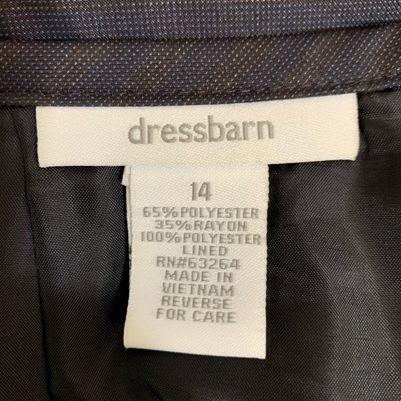 Dressbarn Pinstripe Pencil Skirt Size 14 Navy Blue Career Office - Picture 4 of 9